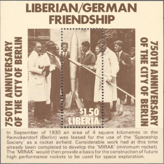 Liberia 1987 750th Anniversary of the City of Berlin Souvenir Sheet Liberia 1987 750th Anniversary of the City of Berlin Souvenir Sheet
